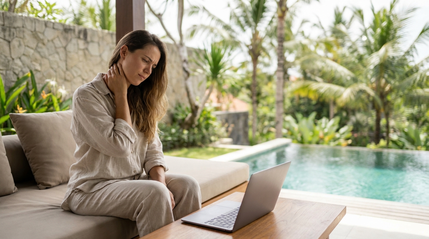 How to Fix "Tech Neck" and Back Pain While Working Remotely in Bali article image for physiotherapy Bali